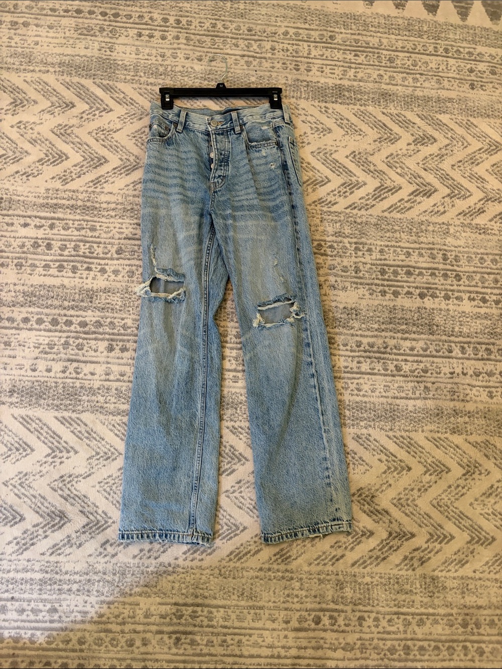 High-Rise Distressed Baggy Light Blue Women’s Jeans